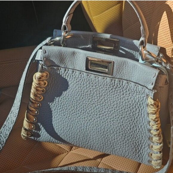 Fendi Handbags - Fendi Peekaboo Mini Selleria Python whipstitch limited edition